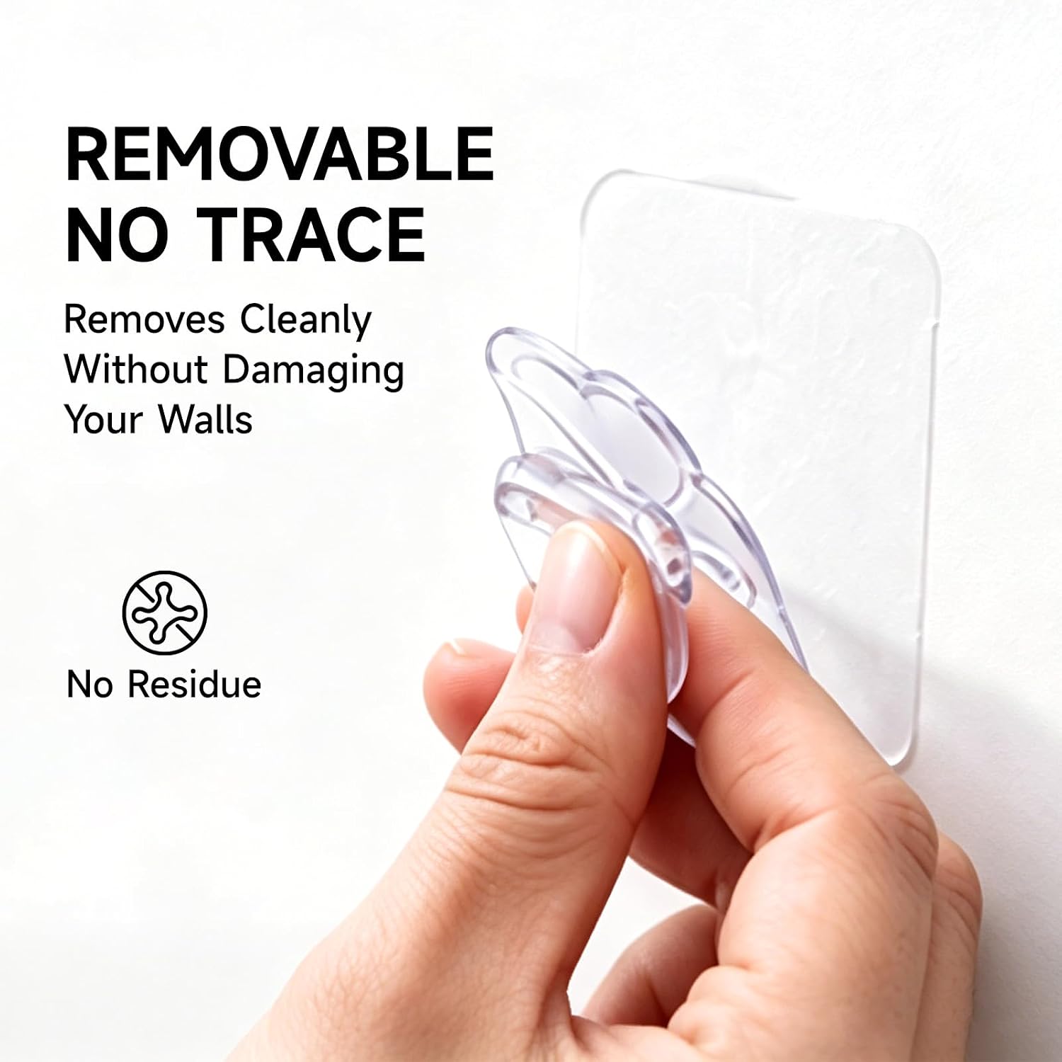 16 Pack Crystal Clear Adhesive Hooks for Hanging. Heavy Duty 22lb | Sticky Hooks. Invisible Clear Wall Hooks No Drill No Damage. Waterproof Shower Hooks for Bathroom Kitchen Towel Keys - Image 7