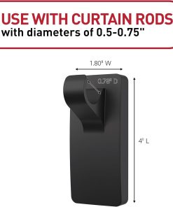 Alternative view of Command 10 lb Matte Black Curtain Rod Hooks. 2 Hooks and 4 Strips. No Drilling Back to School Dorm Organizers. Use with Rod Diameters 0.5-0.75 | 10 lb