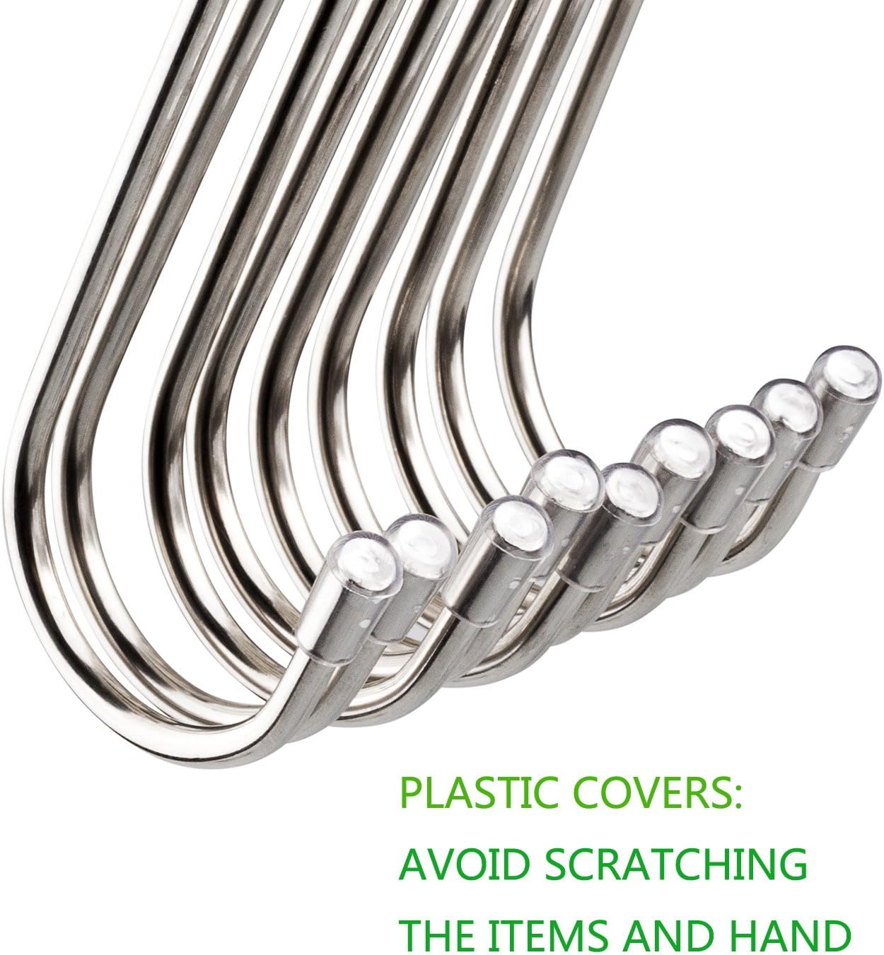 20 Pack 3.4 S Shaped Hooks Stainless Steel Metal Hangers Hanging Hooks for Kitchen. Work Shop. Bathroom. Garden - Image 2